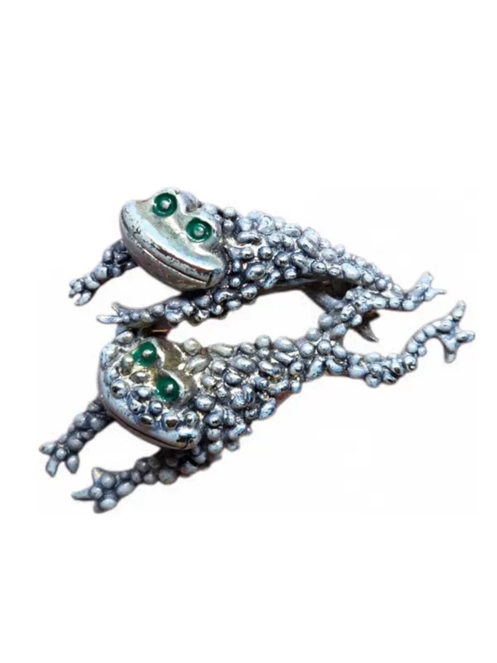 Vintage Jumping Frogs Brooch (Painted)
